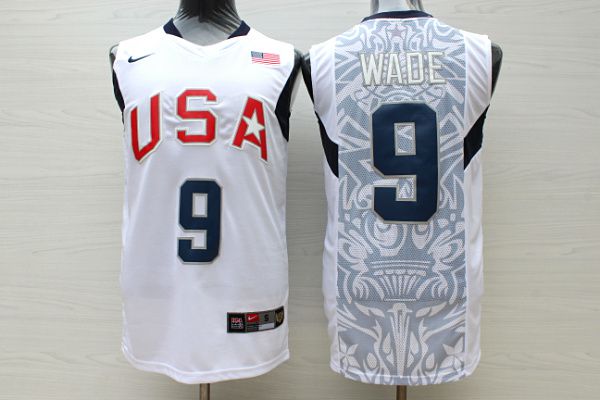 Men USA #9 Wade WhiteStitched Nike NBA Jersey